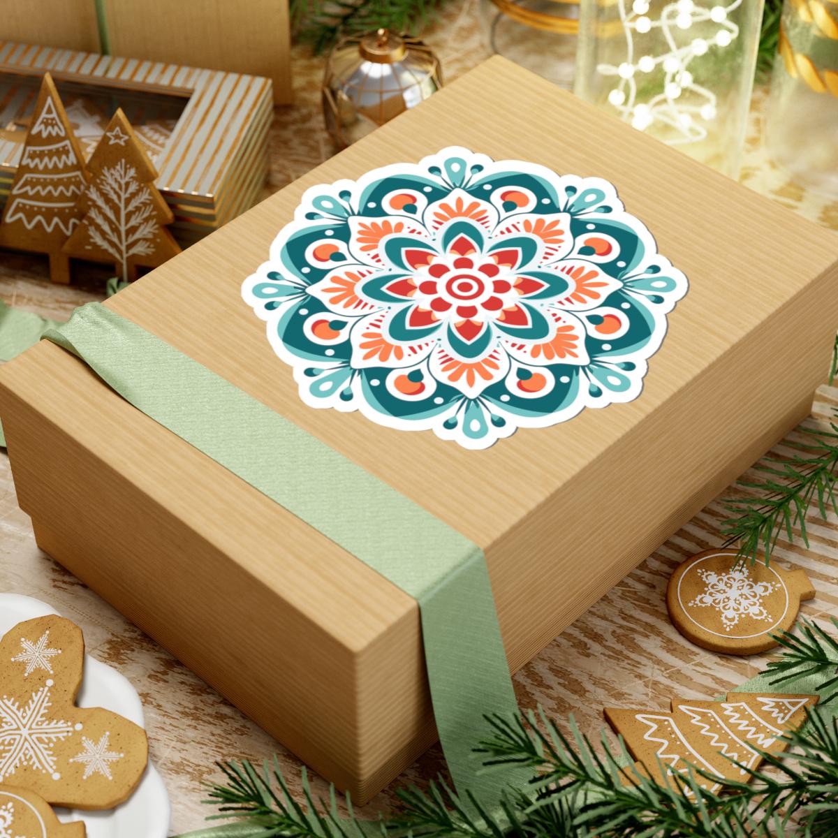Radiant Harmony Mandala Sticker | Vibrant Geometric Boho Decal, Meditation Art-4