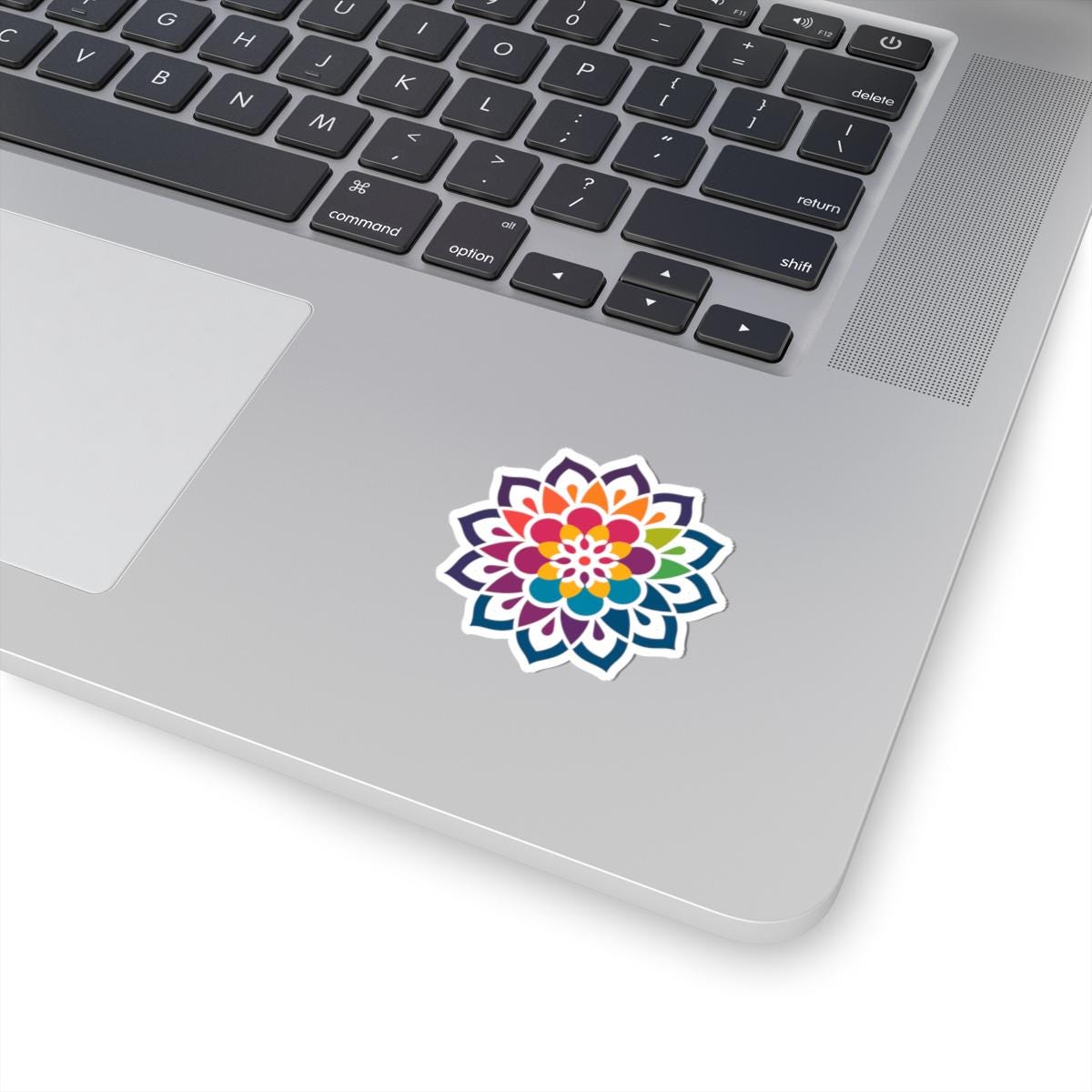 Kaleidoscope Blossom Mandala Sticker | Rainbow Boho Vinyl Decal, Meditation Art-3