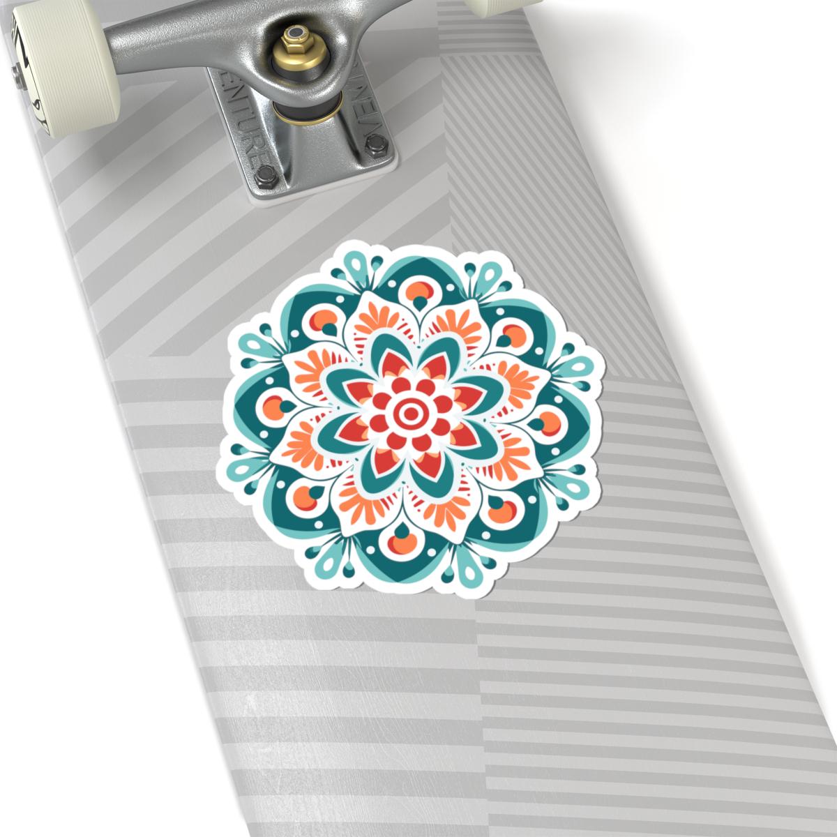 Radiant Harmony Mandala Sticker | Vibrant Geometric Boho Decal, Meditation Art-2