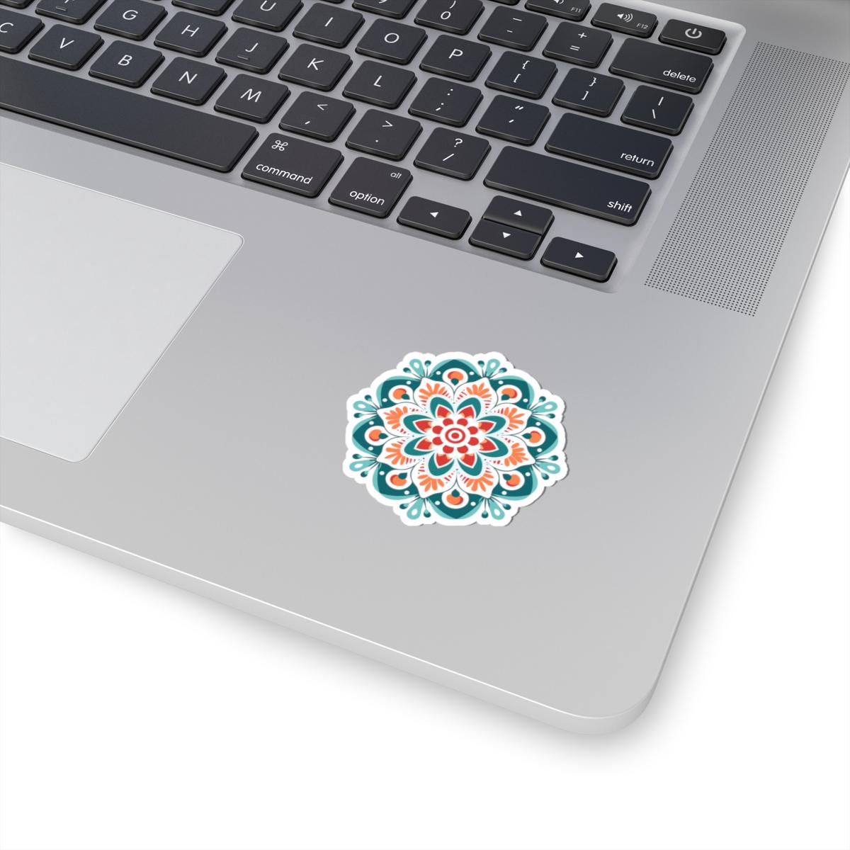 Radiant Harmony Mandala Sticker | Vibrant Geometric Boho Decal, Meditation Art-3